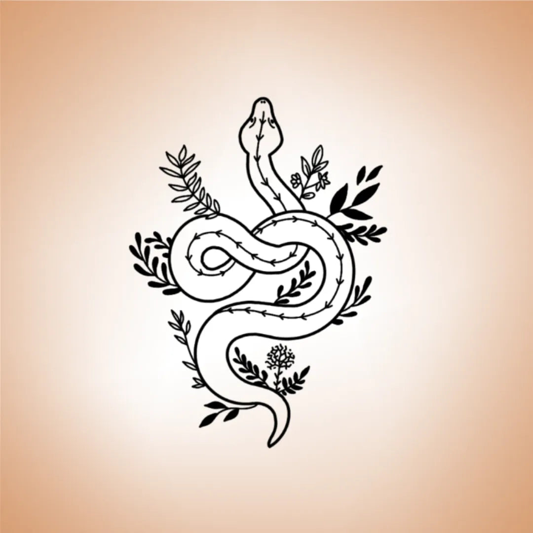 Tatouage Serpents en Fleurs