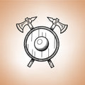 Bouclier viking avec haches croisées - Voyage