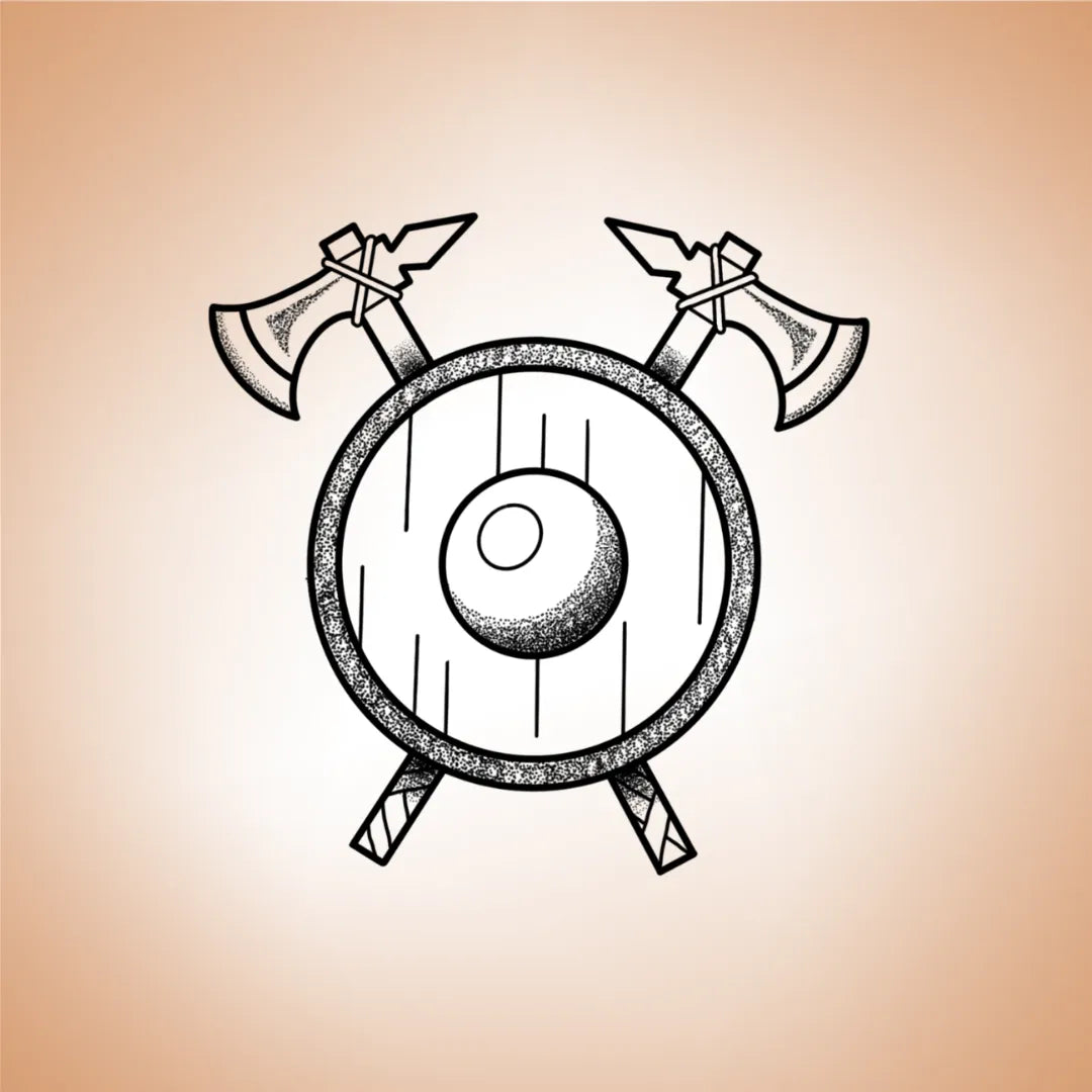 Bouclier viking avec haches croisées - Voyage
